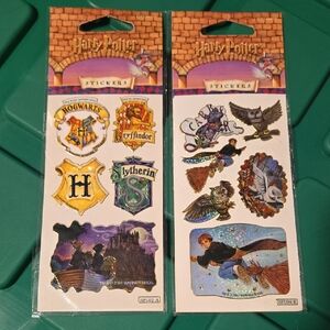 Vintage Harry Potter Sticker Set with House Crests and Characters 2000s New